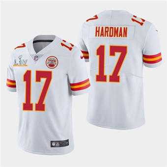 Super Bowl LV 2021 Men Kansas City Chiefs 17 Mecole Hardman White Jersey